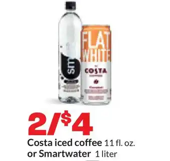 Hy-Vee Costa iced coffee 11 fl. oz. or Smartwater 1 liter offer