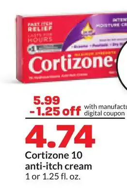 Hy-Vee Cortizone 10 anti-itch cream offer