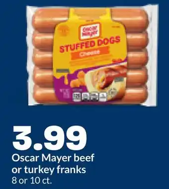Hy-Vee Oscar Mayer beef or turkey franks offer