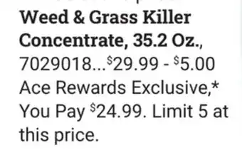 Ace Hardware Roundup Weed & Grass Killer Concentrate, 35.2 Oz offer