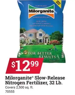 Milorganite Slow-Release Nitrogen Fertilizer, 32 Lb