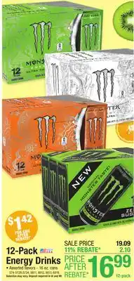 Menards Monster Energy Original Energy Drink - 12 Pack offer