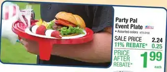 Menards Party Pal Event Plate offer