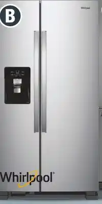 Menards Whirlpool 21.4 cu. ft. Fingerprint Resistant Stainless Steel Side-by-Side Refrigerator offer