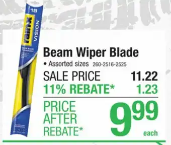 Menards Rain-X Vision 16 Beam Wiper Blade offer