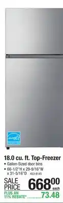 Menards Criterion 18.0 cu.ft. Stainless Steel Top-Freezer Refrigerator offer