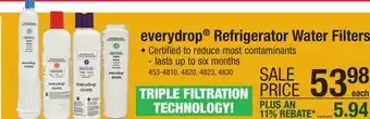 Menards everydrop Ice and Water #4 Refrigerator Filter offer