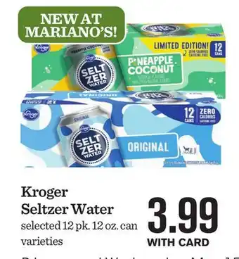 Mariano's Kroger Seltzer Water offer