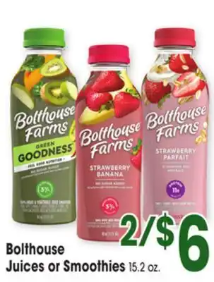 Jewel-Osco Bolthouse Juices or Smoothies offer