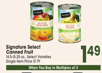 Jewel-Osco Signature Select Canned Fruit offer