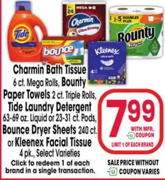 Jewel-Osco Charmin Bath Tissue ct, ct Mega Rolls, Towels 2 ct. Triple Rolls, Tide Laundry Detergent offer