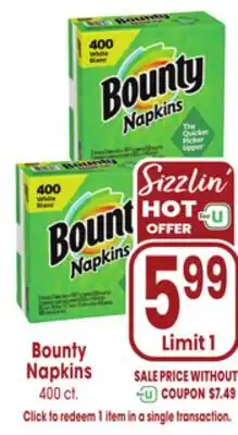 Jewel-Osco Bounty Napkins offer