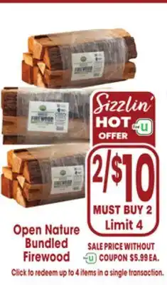 Jewel-Osco Open Nature Bundled Firewood offer