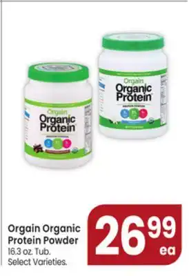 Jewel-Osco Orgain Organic Protein Powder offer