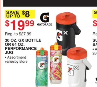 Dunham's Sports 30 OZ. GX BOTTLE OR 64 OZ. PERFORMANCE JUG offer