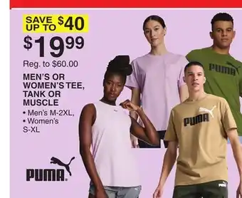 Dunham's Sports PUMA MEN'S OR WOMEN'S TEE, TANK OR MUSCLE offer