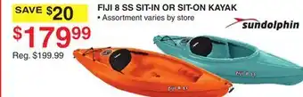 Dunham's Sports SUNDOLPHIN FIJI 8 SS SIT-IN OR SIT-ON KAYAK offer