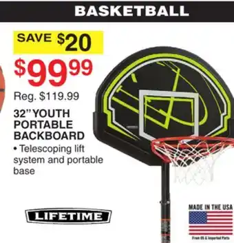 Dunham's Sports LIFETIME 32 YOUTH PORTABLE BACKBOARD offer