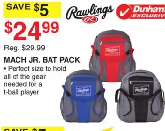 Dunham's Sports RAWLINGS MACH JR. BAT PACK offer
