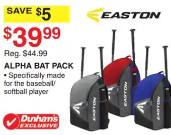 Dunham's Sports EASTON ALPHA BAT PACK offer