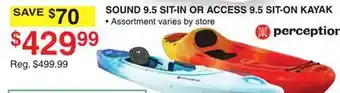 Dunham's Sports PERCEPTION SOUND 9.5 SIT-IN OR ACCESS 9.5 SIT-ON KAYAK offer