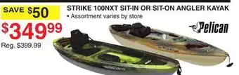 Dunham's Sports PELICAN STRIKE SIT-IN OR SIT-ON ANGLER KAYAK offer