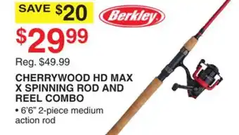 Dunham's Sports CHERRYWOOD HD MAX X SPINNING ROD AND REEL COMBO offer