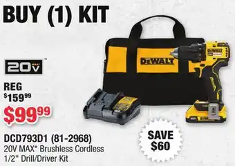 Runnings 20V MAX Brushless Cordless 1/2 Drill/Driver Kit offer