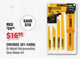 Runnings DEWALT Bi-Metal Reciprocating Saw Blade Kit offer