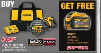 Runnings DEWALT FLEXVOLT 60V MAX 7-1/4 Cordless Worm Drive Saw Kit offer