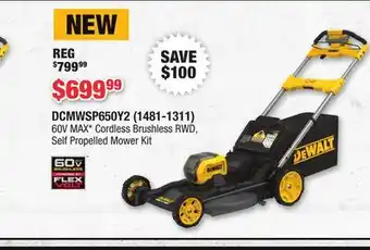 Runnings DEWALT 60V MAX Cordless Brushless RWD, Self Propelled Mower Kit offer