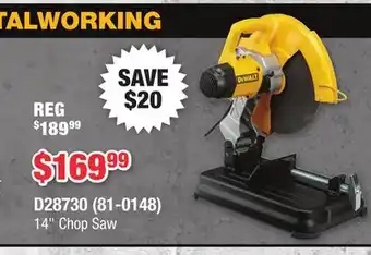 Runnings DEWALT 14 Chop Saw offer