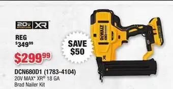 Runnings DEWALT 20V MAX XR 18 GA Brad Nailer Kit offer