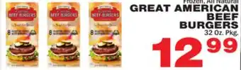 Bravo Supermarkets GREAT AMERICAN BEEF BURGERS offer