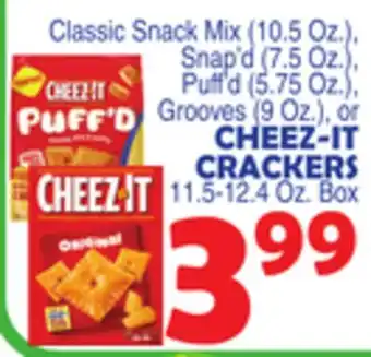 Bravo Supermarkets CHEEZ-IT CRACKERS 11.5-12.4 Oz. Box offer