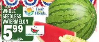 C Town WHOLE SEEDLESS WATERMELON offer
