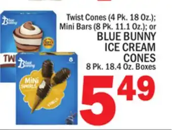 C Town BLUE BUNNY ICE CREAM CONES offer