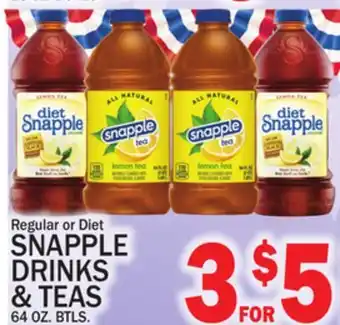 C Town SNAPPLE DRINKS & TEAS offer