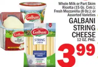 C Town GALBANI STRING CHEESE 12 OZ. PKG offer