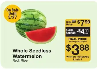 Fairway Store Market Whole Seedless Watermelon offer