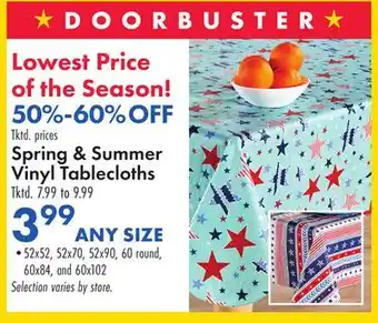 Boscov's Spring & Summer Vinyl Tablecloths offer