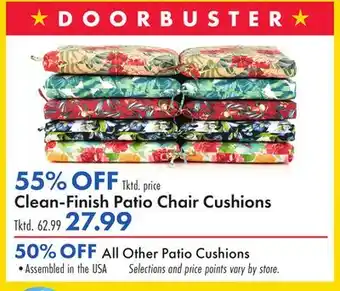 Boscov's Clean-Finish Patio Chair Cushions offer