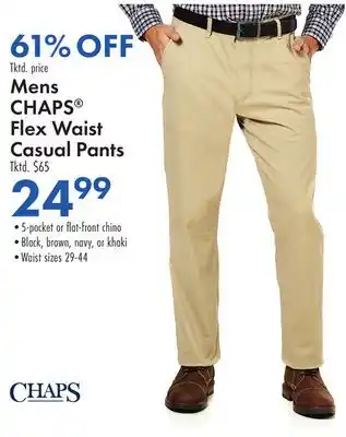 Boscov's Mens CHAPS Flex Waist Casual Pants offer