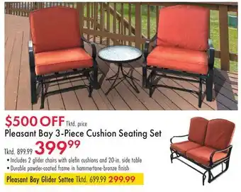 Boscov's Pleasant Bay 3-Piece Cushion Seating Set offer