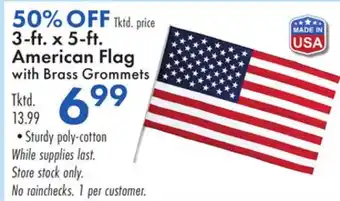 Boscov's 3-ft. x 5-ft. American Flag with Brass Grommets offer