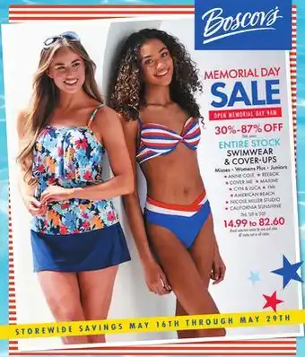 Boscov's SWIMWEAR & COVER-UPS offer