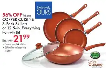 Boscov's COPPER CUISINE 3-Pack Skillets or 12.5-in. Everything Pan with Lid offer
