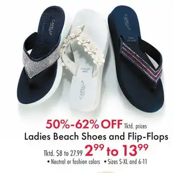 Boscov's Ladies Beach Shoes and Flip-Flops offer