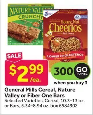 Stop&Shop General Mills Cereal, Nature Valley or Fiber One Bars offer