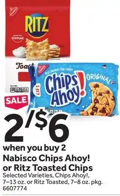 Stop&Shop Nabisco Chips Ahoy! or Ritz Toasted Chips offer